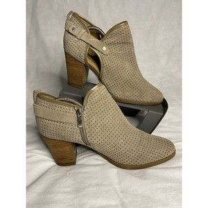 franco sarto buckle and zip cut-out ankle booties 9